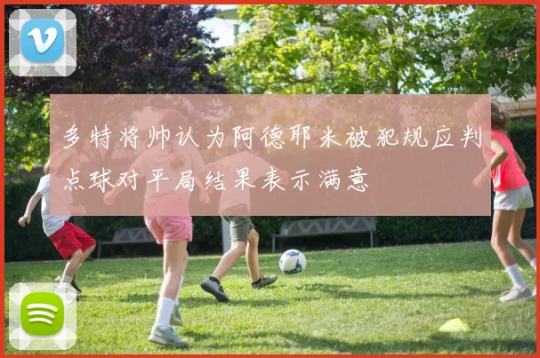 多特将帅认为阿德耶米被犯规应判点球对平局结果表示满意